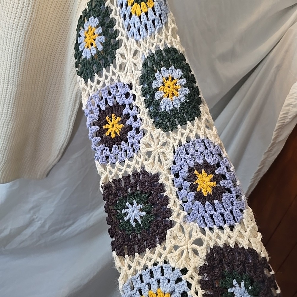 Sweet Lovely By Jen Wildflower Blooms Crochet Sweater Size M‎ Boho Cottagecore - Picture 7 of 15